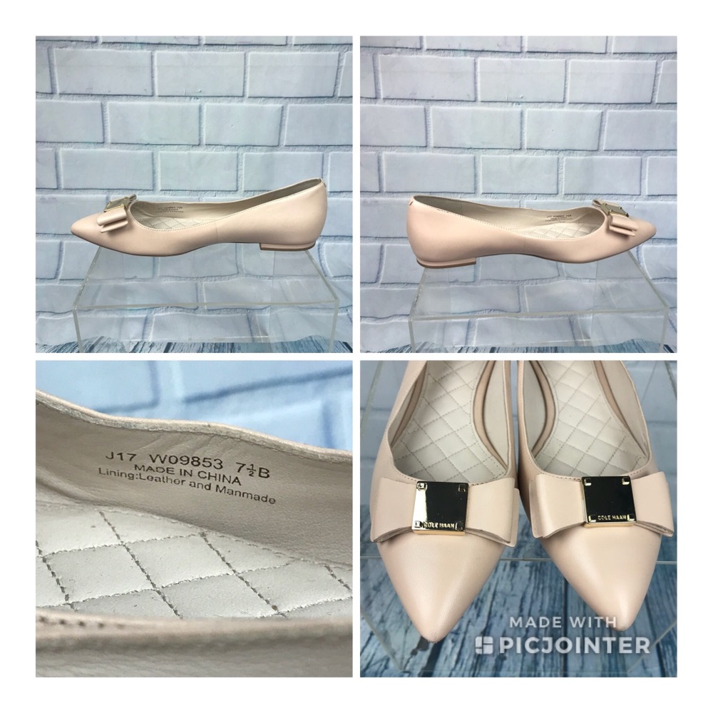 Cole Haan Tan Leather Bow Ballet Flats 7.5 - Picture 8 of 8